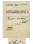 Fidel Castro Document Signed as Prime Minister From 1960
